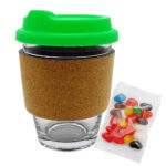 Jelly Bean In Cork Band Glass Coffee Cup