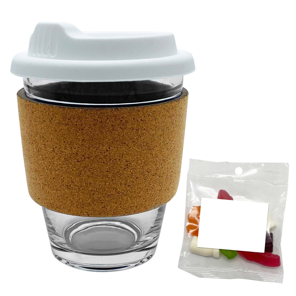Jelly Party Mix in Cork Band Glass Coffee Cup