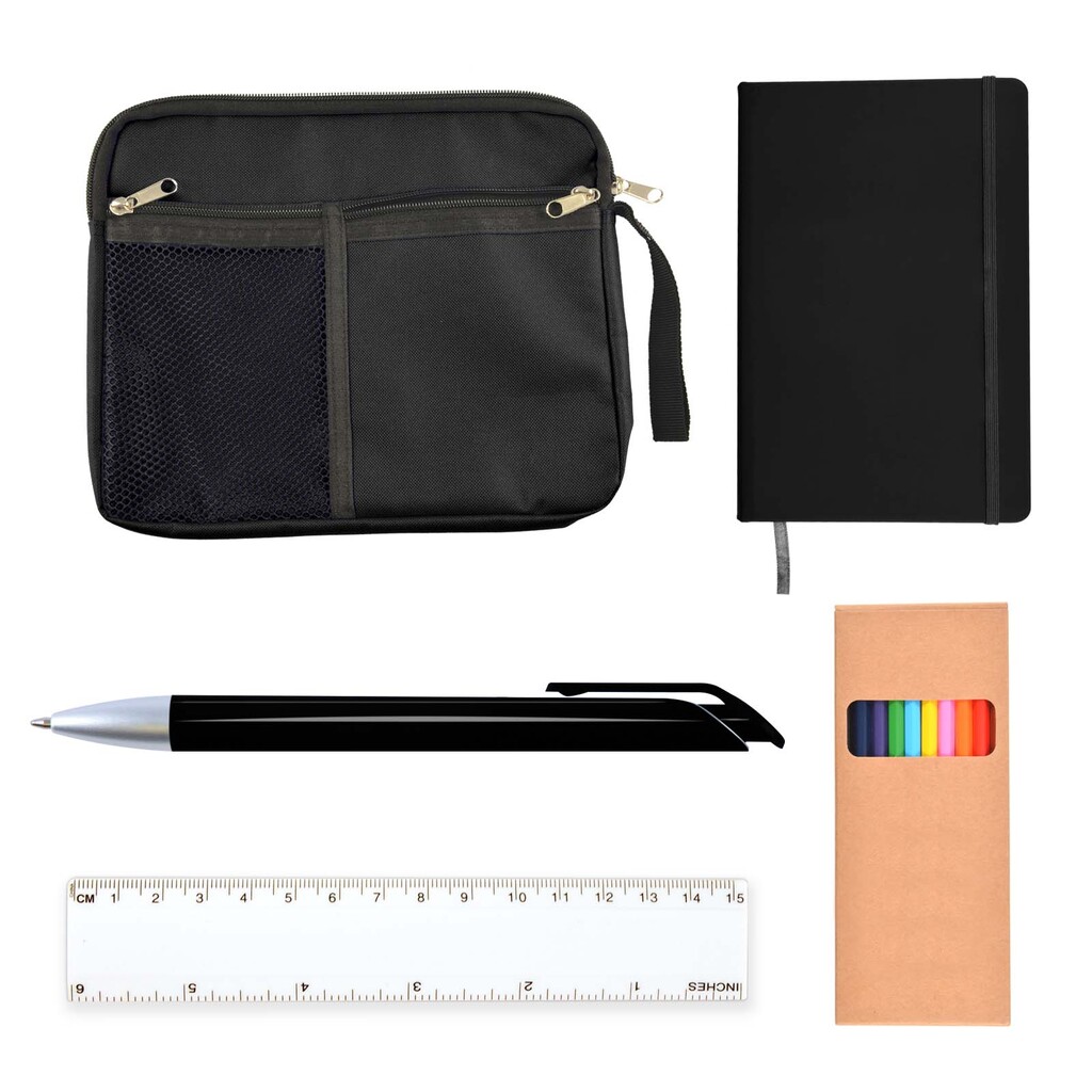 Back To School Kit – Malibu Pouch, Argos Notebook, Virgo Pen, Ruler, Pencils