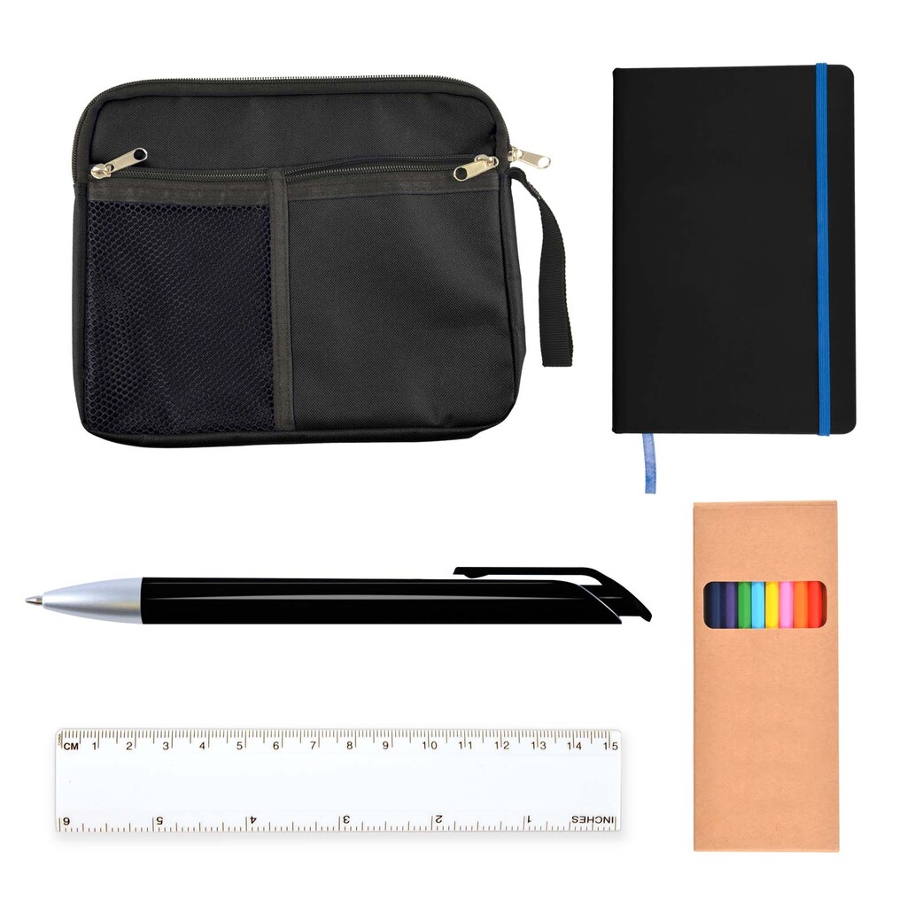 Back To School Kit – Malibu Pouch, Argos Notebook, Virgo Pen, Ruler, Pencils