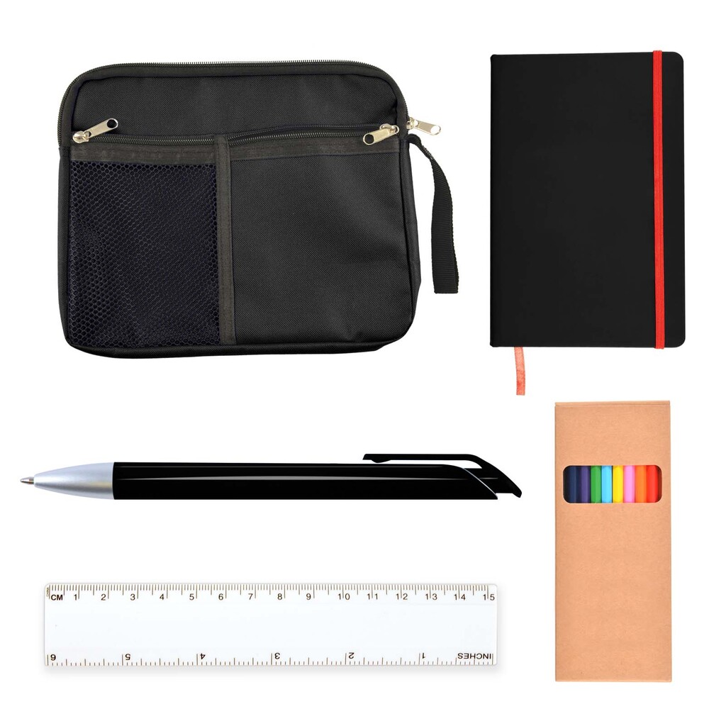 Back To School Kit – Malibu Pouch, Argos Notebook, Virgo Pen, Ruler, Pencils