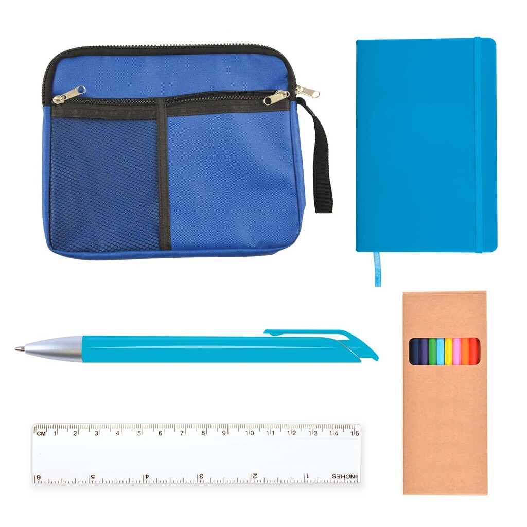 Back To School Kit – Malibu Pouch, Argos Notebook, Virgo Pen, Ruler, Pencils