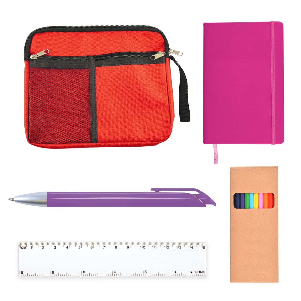 Back To School Kit – Malibu Pouch, Argos Notebook, Virgo Pen, Ruler, Pencils