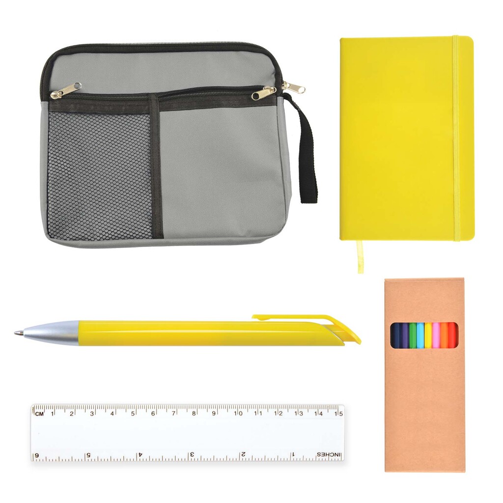 Back To School Kit – Malibu Pouch, Argos Notebook, Virgo Pen, Ruler, Pencils