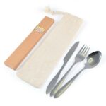 Banquet Cutlery Set & Straws In Calico Pouch