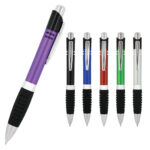 Pen Plastic Push Action Rubber Grip Lancer