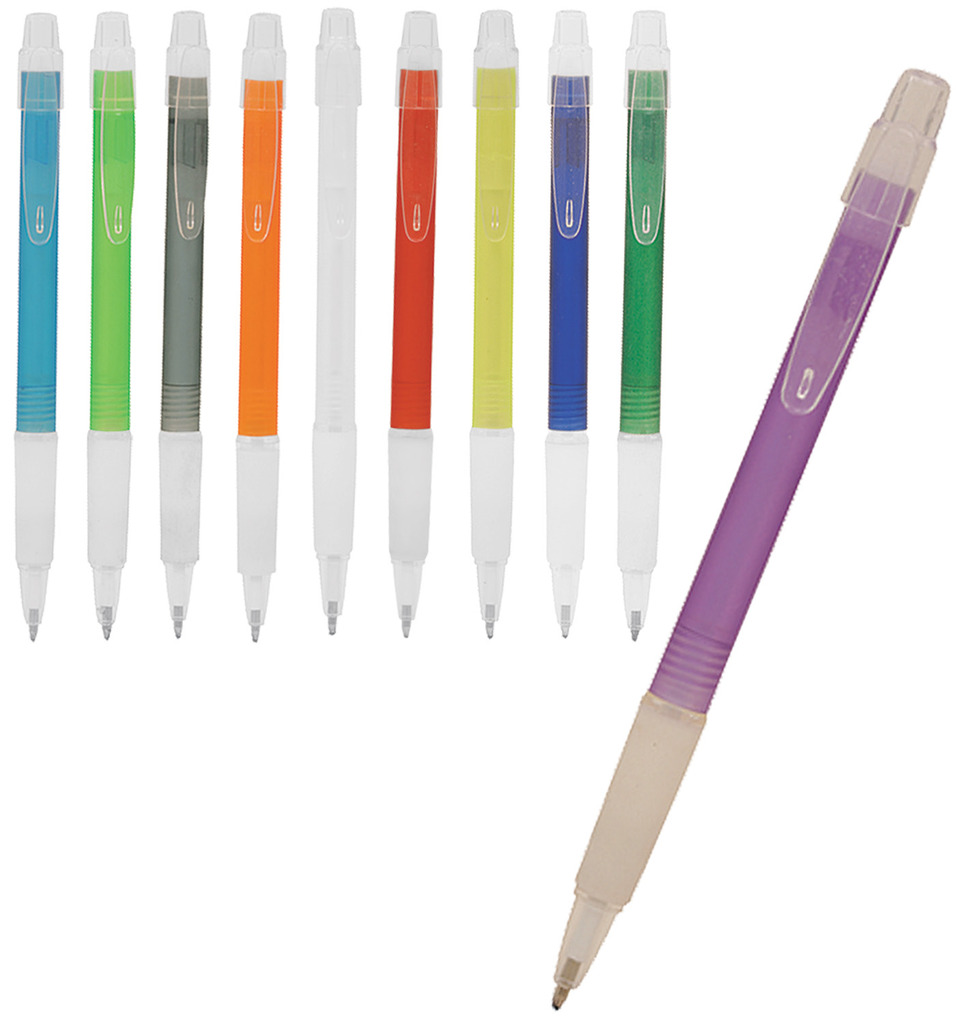 Plastic Pen Push Button Rubber Grip Proton