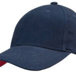 Cap 6 Panel Embroidered Eyelets Pre Curved Peak , Heavy Brushed Cotton Sports Star