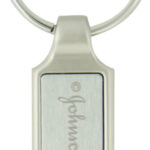Metal Key Ring – Rectangular With Satin Inlay