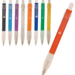 Plastic Pen Click Action With Frosted Colour Barrel Ergonomic Grip Satin