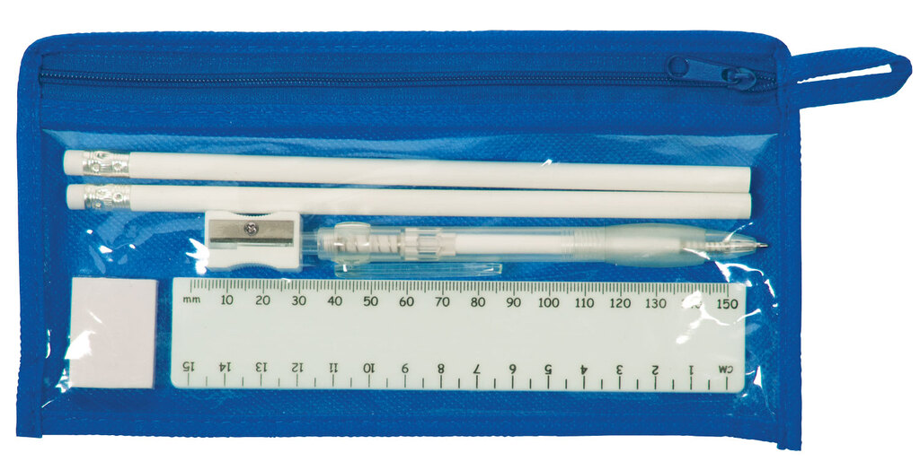 Stationery Set Ruler, Pencils, Pen, Sharpener And Rubber