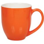 Coffee Mug 450ml Two Tone Orange And White Curvy