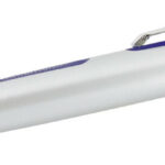 Plastic Pen Click Action Silver Barrel And Coloured Rubber Trim Scribble