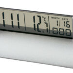 Desk Business Card Holder With Lcd Clock