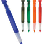Plastic Pen Frosted Barrel And Silicone Grip Tornado