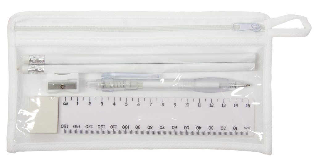 Stationery Set Ruler, Pencils, Pen, Sharpener And Rubber