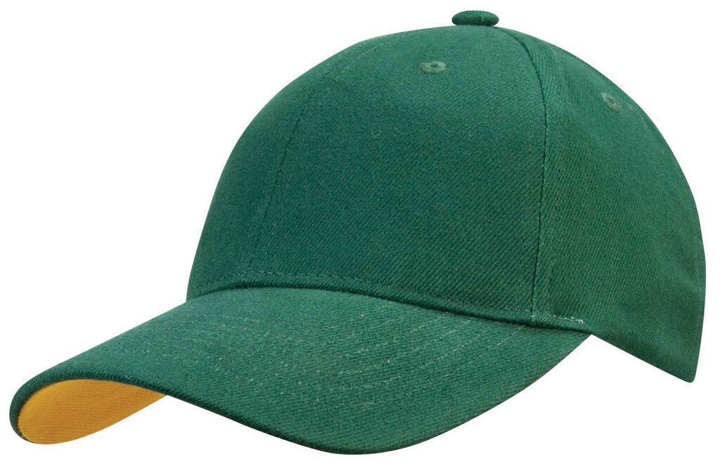 Cap 6 Panel Embroidered Eyelets Pre Curved Peak , Heavy Brushed Cotton Sports Star