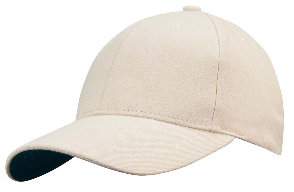 Cap 6 Panel Embroidered Eyelets Pre Curved Peak , Heavy Brushed Cotton Sports Star