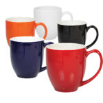 Coffee Mug 450ml Two Tone Orange And White Curvy