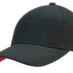 Cap 6 Panel Embroidered Eyelets Pre Curved Peak , Heavy Brushed Cotton Sports Star