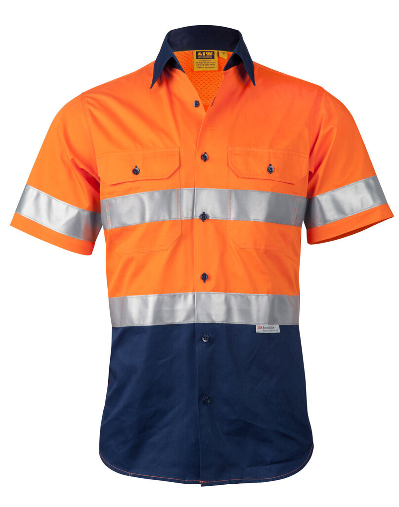 Men’s Hi-Vis Cool Breeze Safety S/S Shirt (3m Tape)