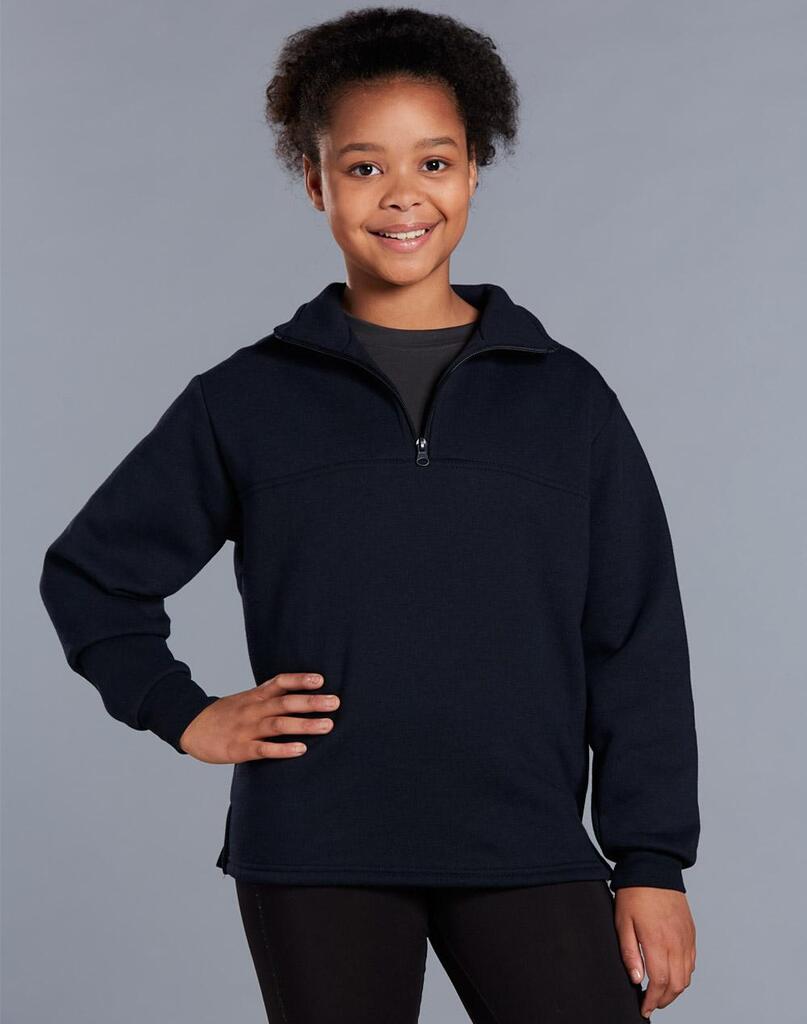 Kid’s 1/2 Zip Collar Fleecy Sweat