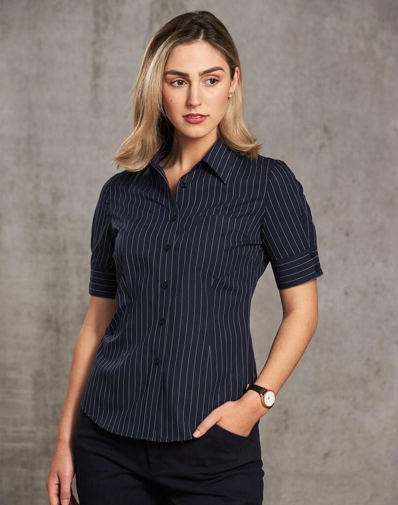 Women’s Pin Stripe Short Sleeve Shirt