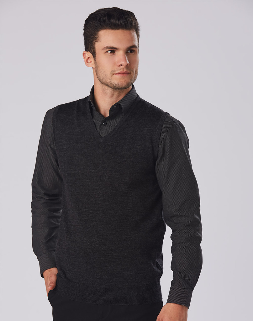 Men’s 100% Merino Wool V Neck Vest