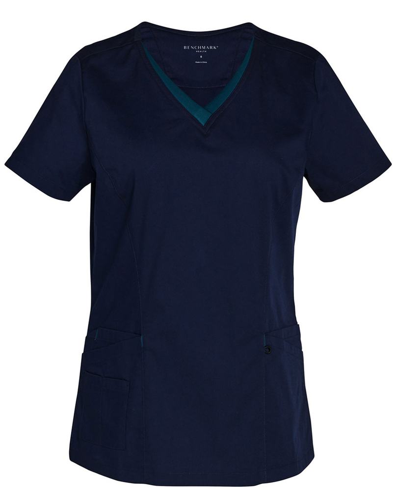 Ladies’ Contrast Colour S/S Scrub Top