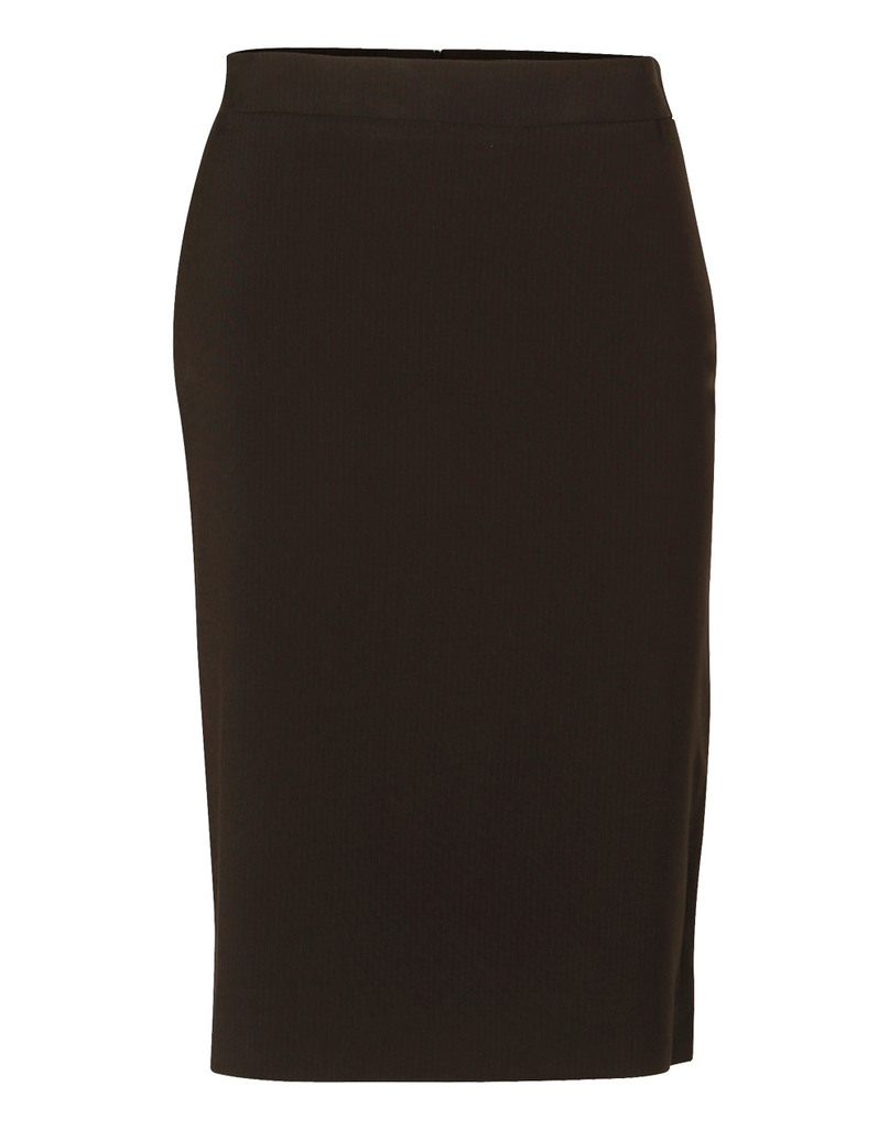 Women’s Mid Length Lined Pencil Skirt In Poly/Viscose Stretch Stripe