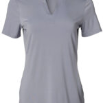 Ladies’ V-Neck With Tab S/S Knit Top