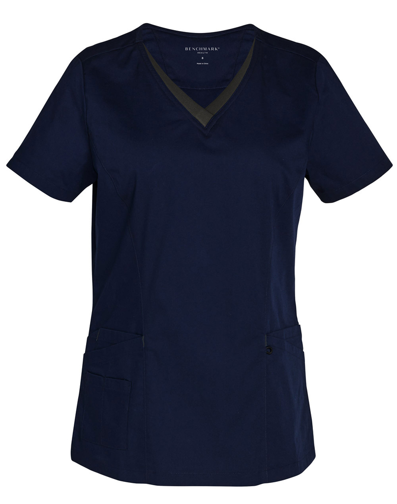 Ladies’ Contrast Colour S/S Scrub Top