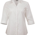 Ladies’ Dobby Striped Taped 3/4 Sleeve Shirt