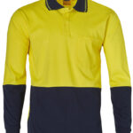 Hi-Vis Cotton Two Tone L/S Safety Polo