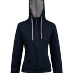 Ladies’ Full Zip Contrast Fleece Hoodie