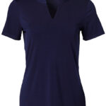 Ladies’ V-Neck With Tab S/S Knit Top