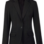 Ladies’ Wool Blend Stretch One Button Cropped Jacket