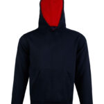 Kids’ Close Front Contrast Fleecy Hoodie