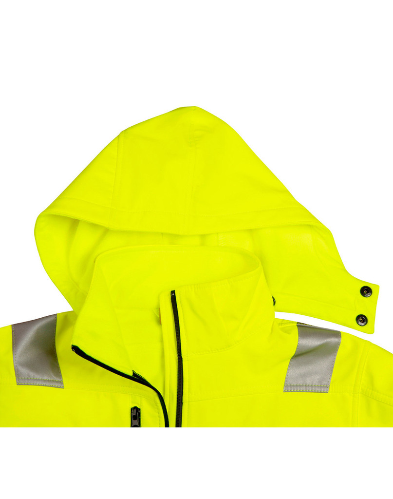 Hi-Vis Softshell Hooded Jacket With 3m Tape
