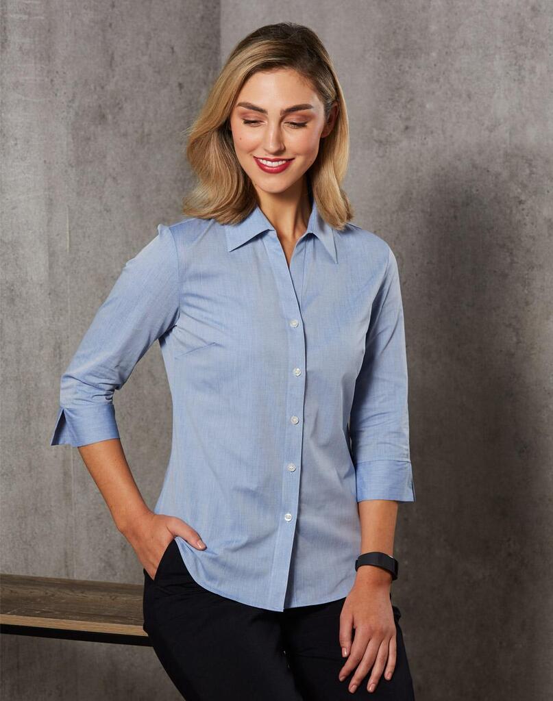 Women’s Fine Chambray 3/4 Sleeve Shirt