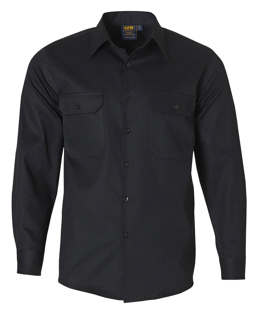 Cotton Drill Long Sleeve Work Shirt