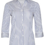 Women’s Sateen Stripe 3/4 Sleeve Shirt