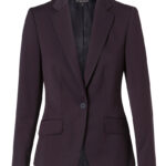 Women’s One Button Cropped Jacket In Poly/Viscose Stretch
