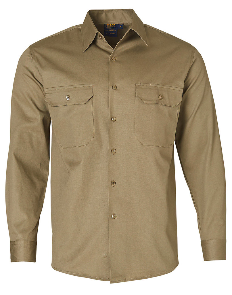 Cotton Drill Long Sleeve Work Shirt