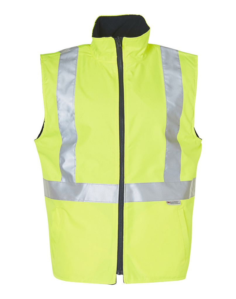 Hi-Vis Reversible Safety Vest With Hoop Pattern 3m Tapes