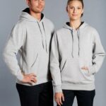 Adult’s Close Front Contrast Fleecy Hoodie