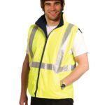 Hi-Vis Reversible Safety Vest With Hoop Pattern 3m Tapes