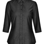 Ladies’ Pin Dot Stretch 3/4 Sleeve Shirt