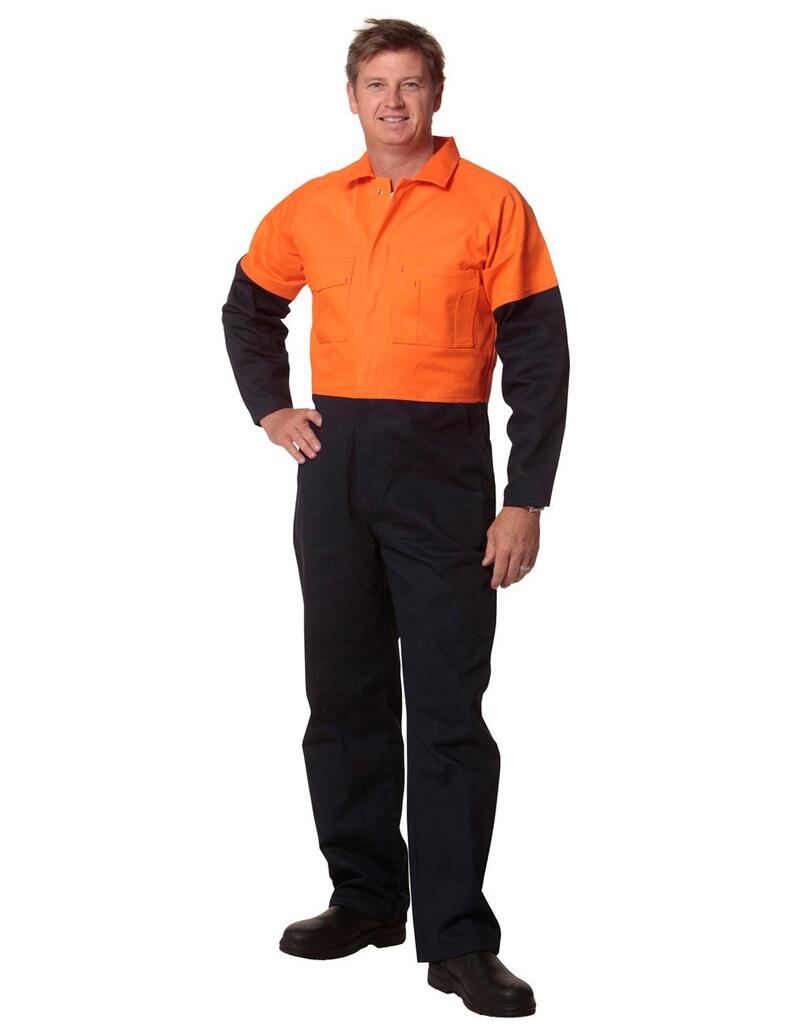 Hi-Vis Two Tone Men’s Cotton Drill Coverall-Regular