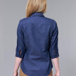 Ladies’ Pin Dot Stretch 3/4 Sleeve Shirt